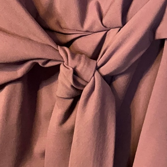 Grace Karin Mauve Tie-Front Cap Sleeve Blouse ~ Dusty Rose~Size Medium - Picture 13 of 16